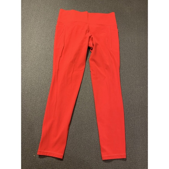 ATHLETA Salutation Stash Pocket Full‎ Length Tight Red Large #599749 - Picture 1 of 4